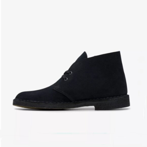 Men's CLARKS Original Desert Boots Suede Black Size 12 EUC - Picture 1 of 10